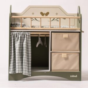 Robud wooden doll bed furniture with clothes